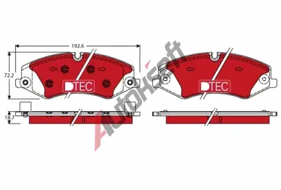 TRW Sada brzdovch destiek DTEC COTEC TRW GDB1898DTE, GDB1898DTE