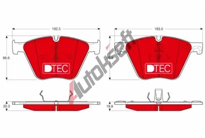 TRW Sada brzdovch destiek DTEC COTEC TRW GDB1964DTE, GDB1964DTE