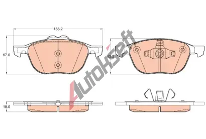 TRW Sada brzdových destiček TRW GDB2043, GDB2043 TRW Sada brzdových destiček TRW GDB2043, GDB2043