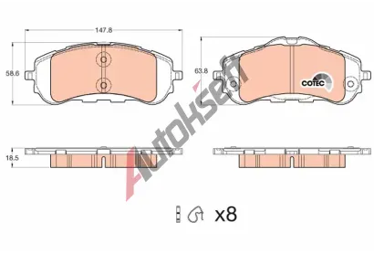 TRW Sada brzdovch destiek TRW GDB2044, GDB2044