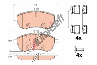TRW Sada brzdovch destiek TRW GDB2056, GDB2056