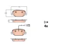 TRW Sada brzdovch destiek ‐ TRW GDB2077