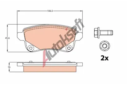 TRW Sada brzdových destiček TRW GDB2082, GDB2082  TRW Sada brzdových destiček TRW GDB2082, GDB2082