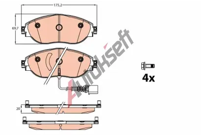 TRW Sada brzdovch destiek TRW GDB2114, GDB2114