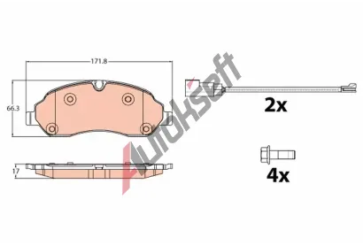 TRW Sada brzdovch destiek TRW GDB2117, GDB2117