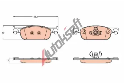 TRW Sada brzdovch destiek TRW GDB2157, GDB2157