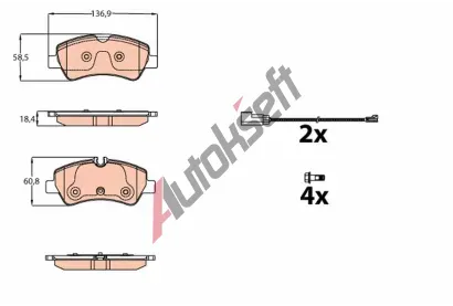 TRW Sada brzdových destiček TRW GDB2161, GDB2161  TRW Sada brzdových destiček TRW GDB2161, GDB2161