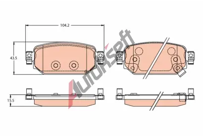 TRW Sada brzdovch destiek TRW GDB2172, GDB2172