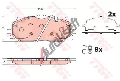 TRW Sada brzdových destiček TRW GDB2190, GDB2190  TRW Sada brzdových destiček TRW GDB2190, GDB2190