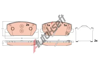TRW Sada brzdových destiček TRW GDB2251, GDB2251 TRW Sada brzdových destiček TRW GDB2251, GDB2251