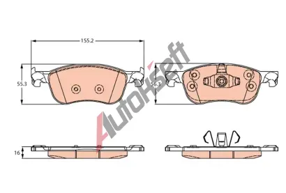 TRW Sada brzdovch destiek TRW GDB2261, GDB2261