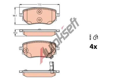 TRW Sada brzdovch destiek TRW GDB2270, GDB2270