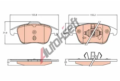 TRW Sada brzdovch destiek TRW GDB2307, GDB2307