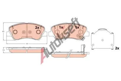 TRW Sada brzdových destiček TRW GDB2310, GDB2310 TRW Sada brzdových destiček TRW GDB2310, GDB2310
