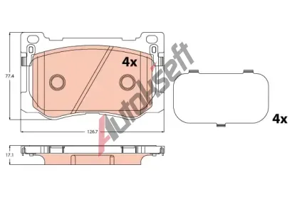 TRW Sada brzdových destiček TRW GDB2311, GDB2311 TRW Sada brzdových destiček TRW GDB2311, GDB2311