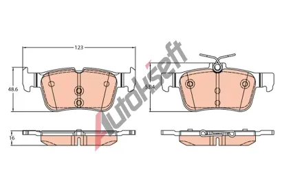 TRW Sada brzdovch destiek TRW GDB2313, GDB2313