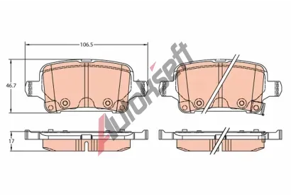 TRW Sada brzdových destiček TRW GDB2317, GDB2317 TRW Sada brzdových destiček TRW GDB2317, GDB2317