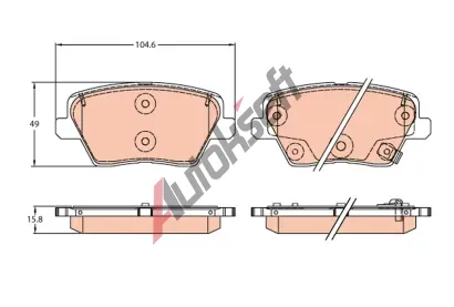 TRW Sada brzdových destiček TRW GDB2319, GDB2319 TRW Sada brzdových destiček TRW GDB2319, GDB2319