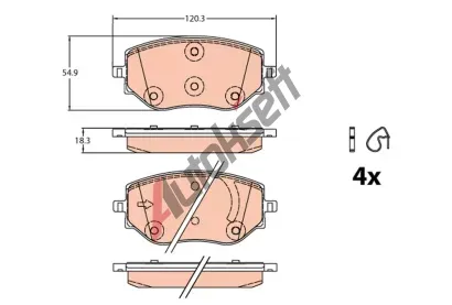 TRW Sada brzdových destiček TRW GDB2324, GDB2324 TRW Sada brzdových destiček TRW GDB2324, GDB2324