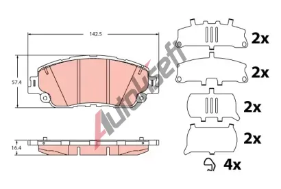 TRW Sada brzdovch destiek TRW GDB2354, GDB2354