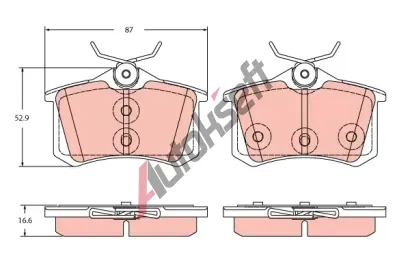 TRW Sada brzdovch destiek TRW GDB2357, GDB2357