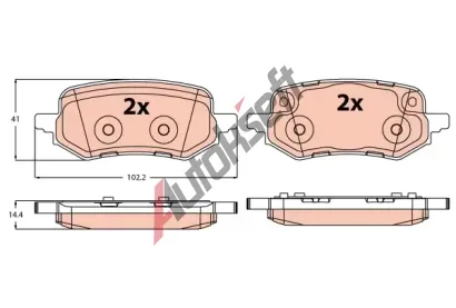 TRW Sada brzdovch destiek TRW GDB2367, GDB2367