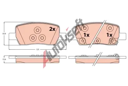 TRW Sada brzdových destiček TRW GDB2368, GDB2368 TRW Sada brzdových destiček TRW GDB2368, GDB2368