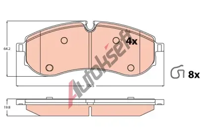 TRW Sada brzdovch destiek TRW GDB2382, GDB2382