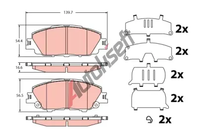 TRW Sada brzdovch destiek TRW GDB2394, GDB2394
