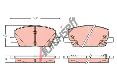 TRW Sada brzdovch destiek TRW GDB2407, GDB2407