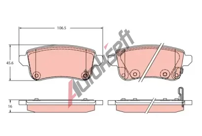 TRW Sada brzdových destiček TRW GDB2413, GDB2413 TRW Sada brzdových destiček TRW GDB2413, GDB2413