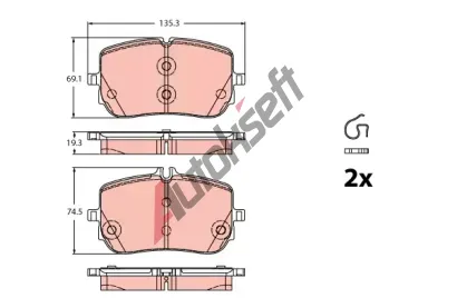 TRW Sada brzdovch destiek TRW GDB2433, GDB2433