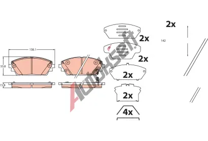 TRW Sada brzdovch destiek TRW GDB2456, GDB2456