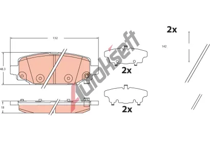 TRW Sada brzdov�ch desti�ek TRW GDB2461, GDB2461