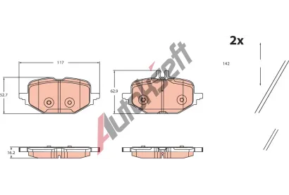 TRW Sada brzdovch destiek TRW GDB2472, GDB2472