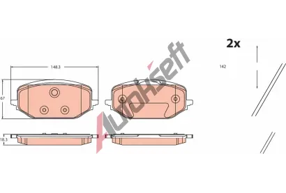 TRW Sada brzdových destiček TRW GDB2475, GDB2475 TRW Sada brzdových destiček TRW GDB2475, GDB2475