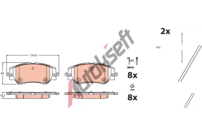 TRW Sada brzdovch destiek TRW GDB2478, GDB2478