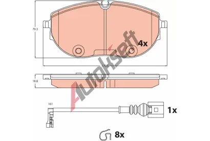 TRW Sada brzdovch destiek TRW GDB2486, GDB2486