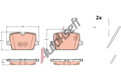 TRW Sada brzdových destiček TRW GDB2487, GDB2487 TRW Sada brzdových destiček TRW GDB2487, GDB2487