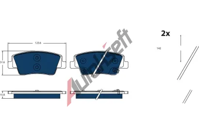 TRW Sada brzdovch destiek ELECTRIC BLUE TRW GDB2497BTE, GDB2497BTE