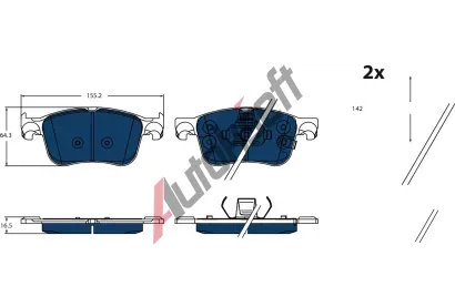 TRW Sada brzdov�ch desti�ek ELECTRIC BLUE TRW GDB2518BTE, GDB2518BTE
