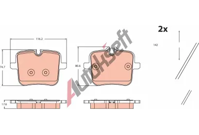 TRW Sada brzdových destiček TRW GDB2519, GDB2519 TRW Sada brzdových destiček TRW GDB2519, GDB2519