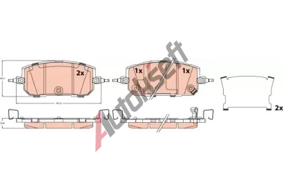 TRW Sada brzdovch destiek TRW GDB2537, GDB2537