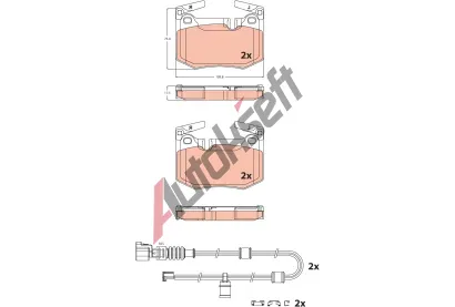 TRW Sada brzdovch destiek TRW GDB2543, GDB2543