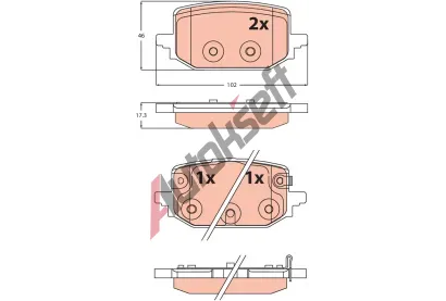 TRW Sada brzdových destiček TRW GDB2546, GDB2546 TRW Sada brzdových destiček TRW GDB2546, GDB2546