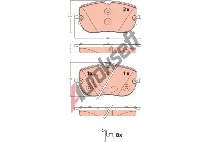 TRW Sada brzdovch destiek TRW GDB2549, GDB2549