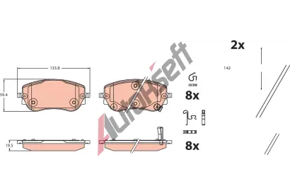 TRW Sada brzdov�ch desti�ek TRW GDB2551, GDB2551