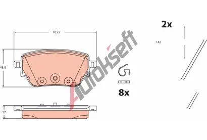 TRW Sada brzdov�ch desti�ek TRW GDB2553, GDB2553