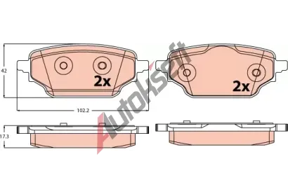 TRW Sada brzdových destiček TRW GDB2561, GDB2561 TRW Sada brzdových destiček TRW GDB2561, GDB2561