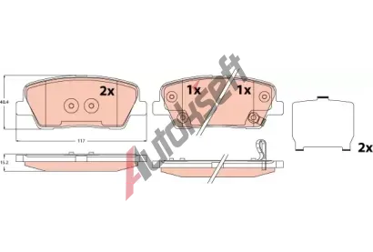 TRW Sada brzdových destiček TRW GDB2621, GDB2621 TRW Sada brzdových destiček TRW GDB2621, GDB2621